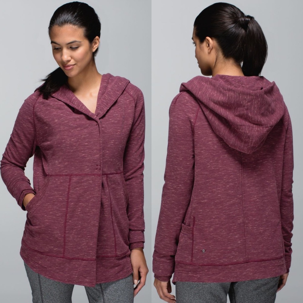 Lululemon Find Your Centre‎ Wrap Jacket Purple Womens Size 2 Snap Buttons